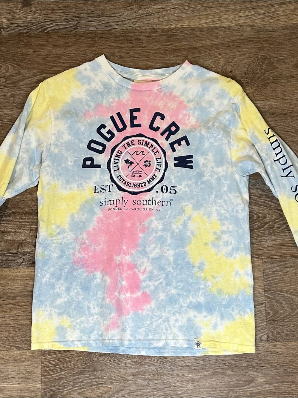Simply Southern Kids Long Sleeve Tie-Dye Tee in Pink, Yellow, Blue